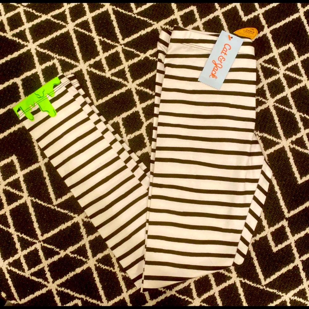 Cat & Jack - Slime Stripe Leggings L 10/12
